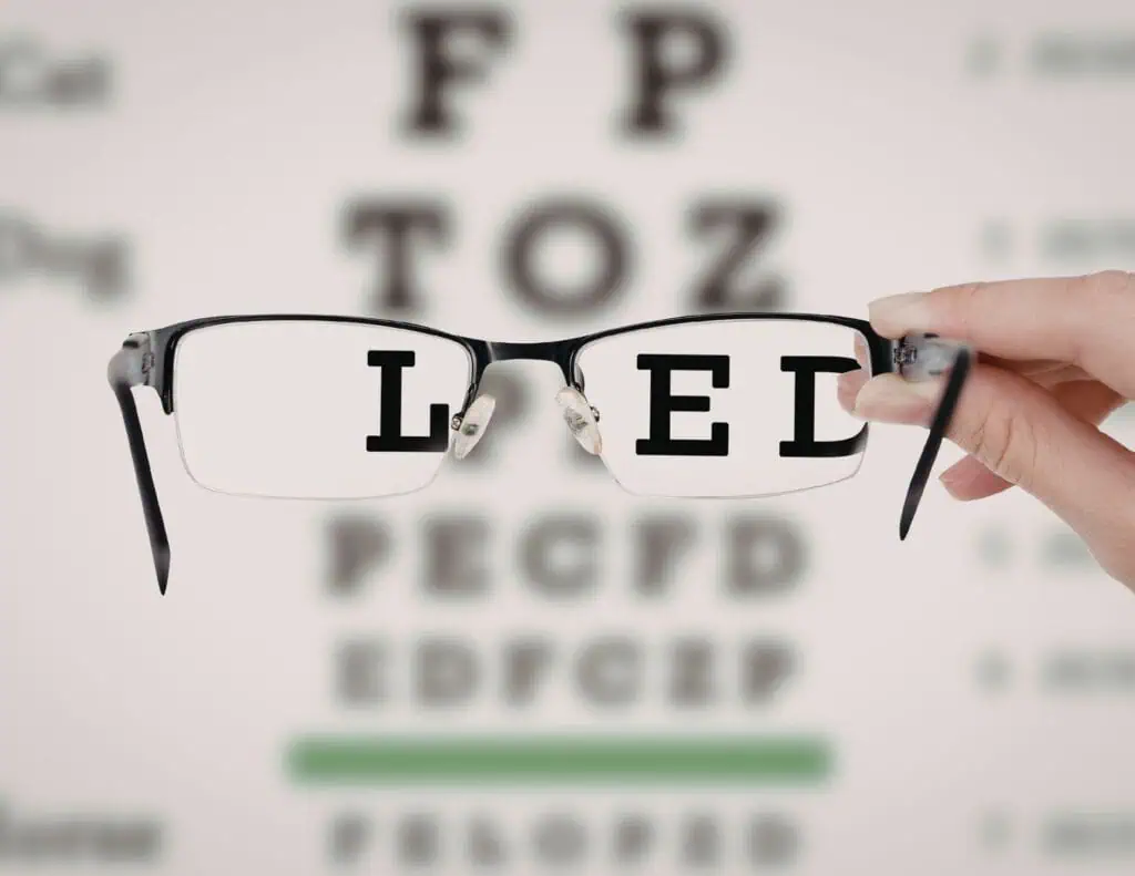 eye glasses seeing clearly.