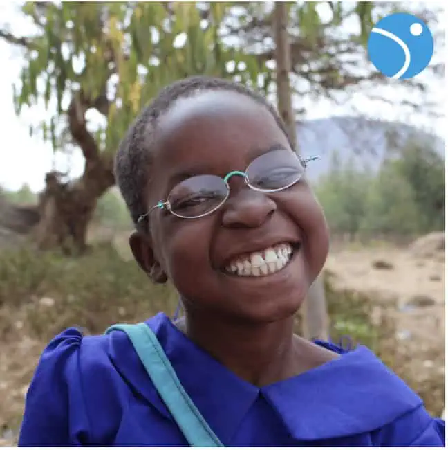 Girl wearing glasses from Good Vision USA.