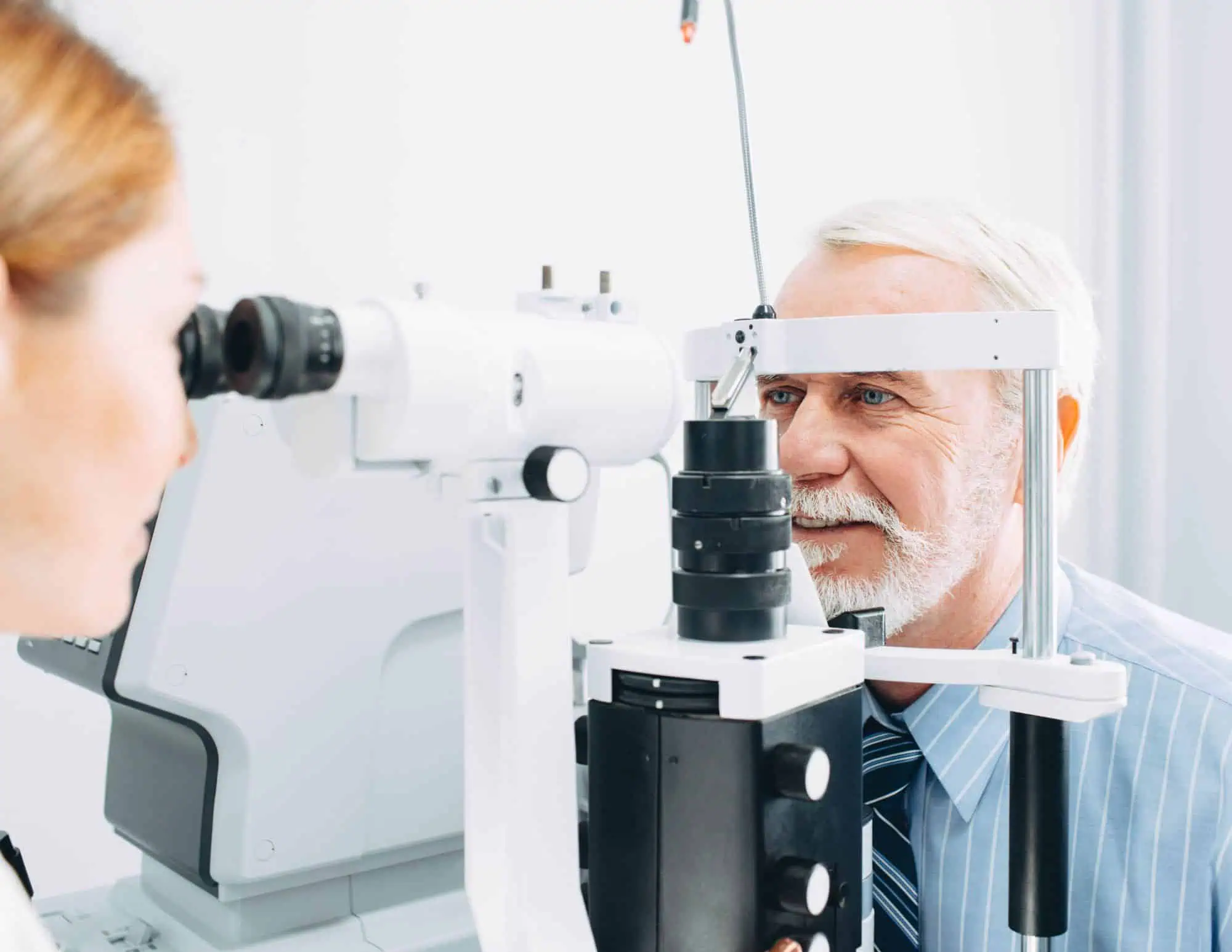 Man getting an eye exam at Mango Optic in Boca Raton.