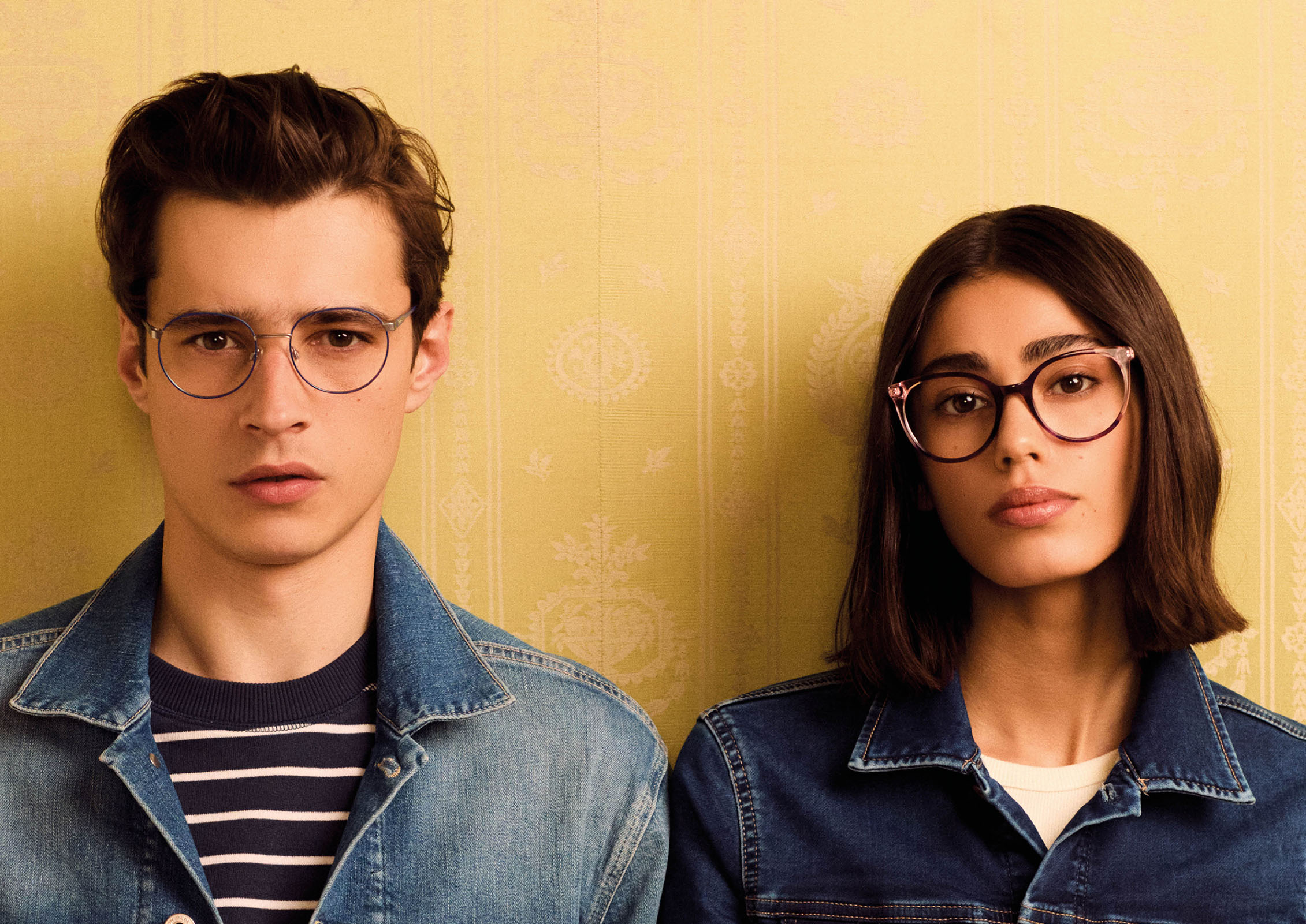 Man and woman wearing Pepe Jeans eyewear at Mango Optic